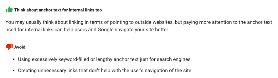 Google's advice on internal linking best practices